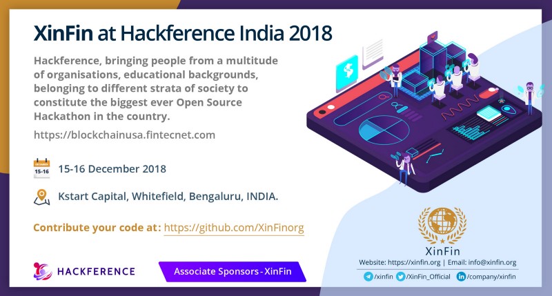 XinFin as associate sponsor at Hackference